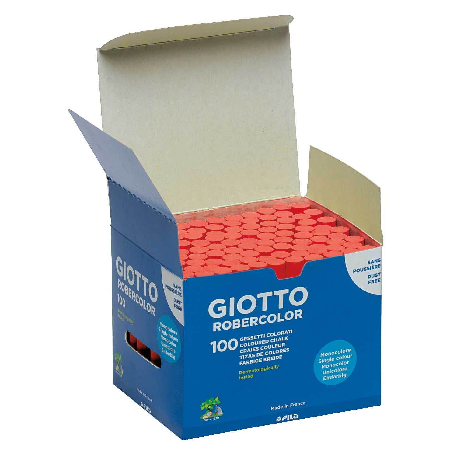 GIOTTO Robercolor staubfreie Kreide 100 Stück – Rot
