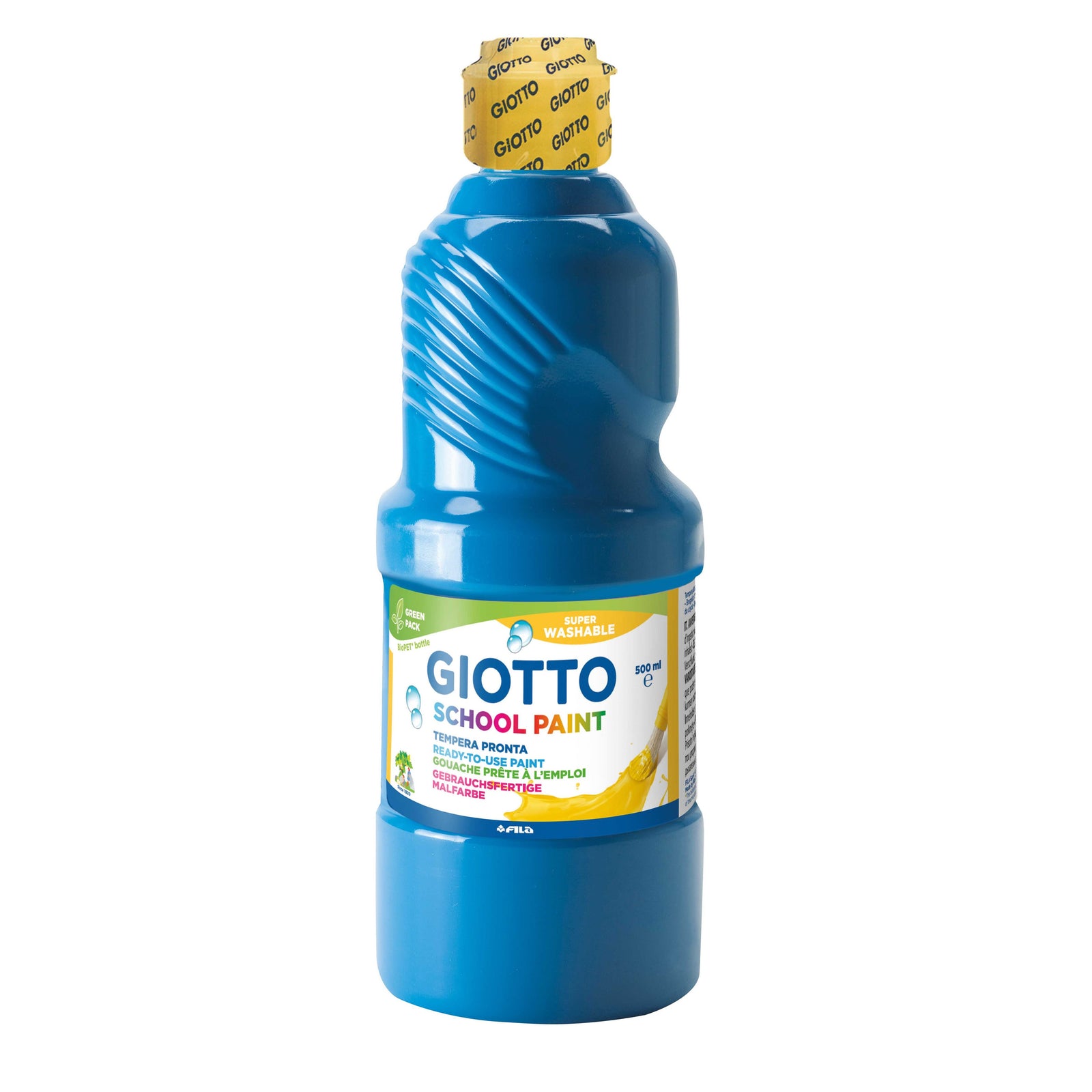 GIOTTO School Paint auswaschbare Temperafarbe 500 ml – Cyan