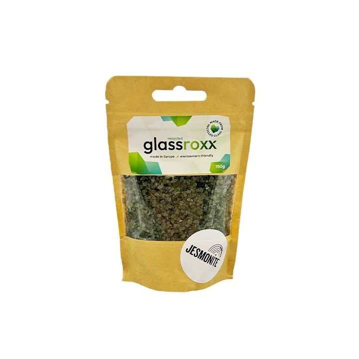 Glassroxx Jesmonite Glasgranulat 150 g – Silbergrau