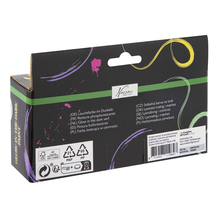Glow in the Dark Acrylfarben-Set Nassau 4 x 60 ml — Bild 4