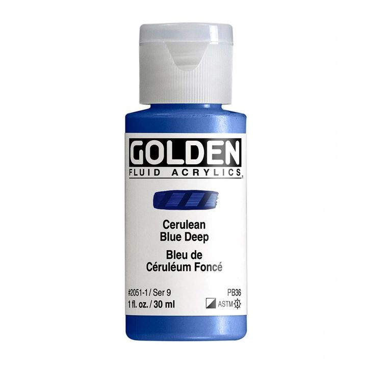 GOLDEN Fluid Acrylfarbe 118 ml – 2051 cerulean dunkelblau