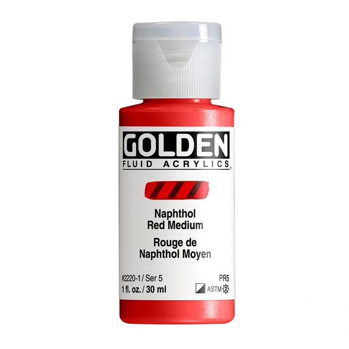 GOLDEN Fluid Acrylfarbe 118 ml – 2220 Naftol mittelrot