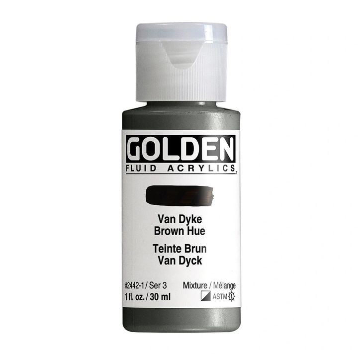 GOLDEN Fluid Acrylfarbe 118 ml – 2442 Van Dyke Braun Farbton