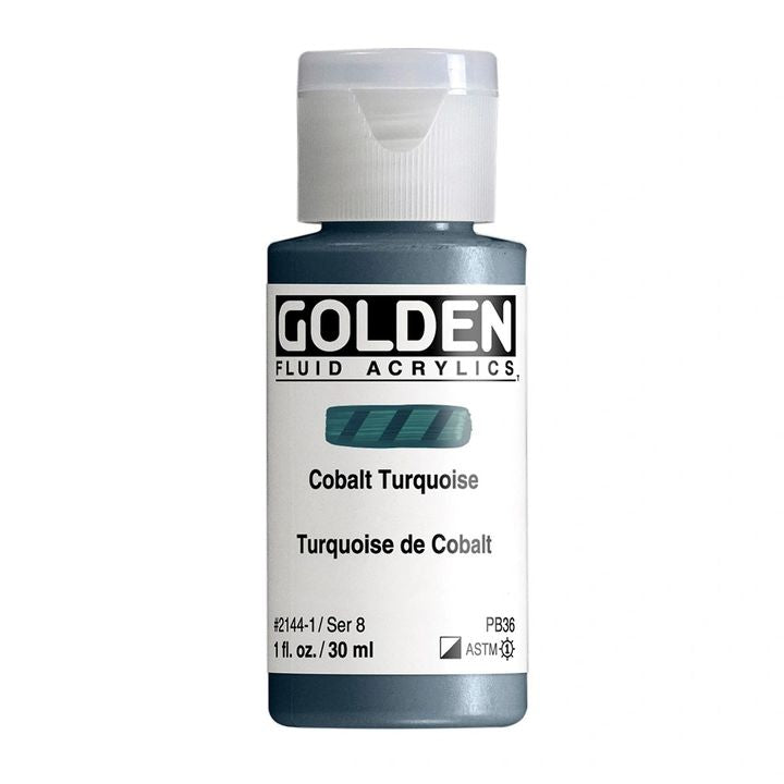GOLDEN Fluid Acrylfarbe 30 ml – 2144 Kobalt Türkis