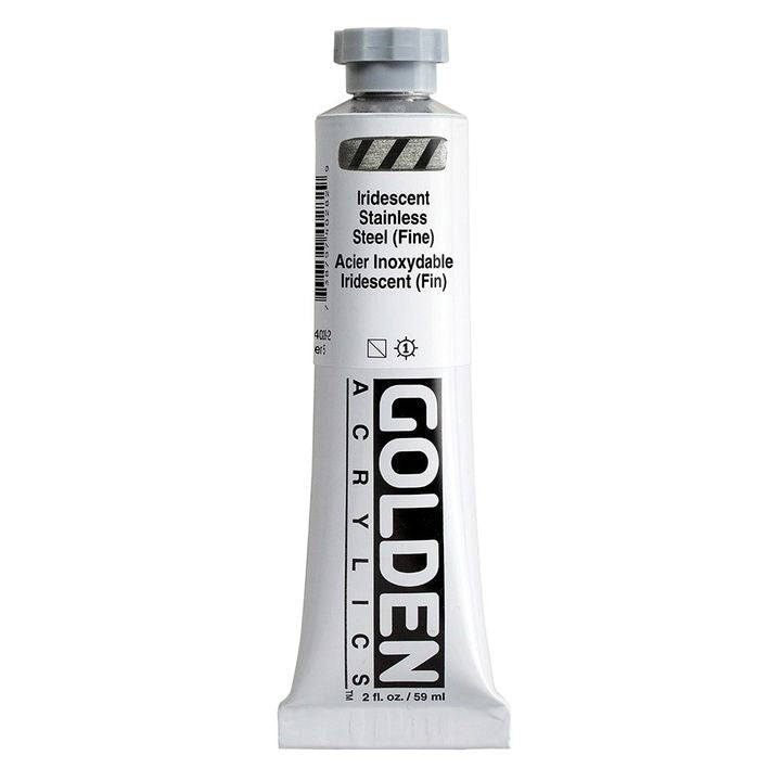 GOLDEN Heavy Body Iridescent Acrylfarbe 148 ml – 4028 Stahl