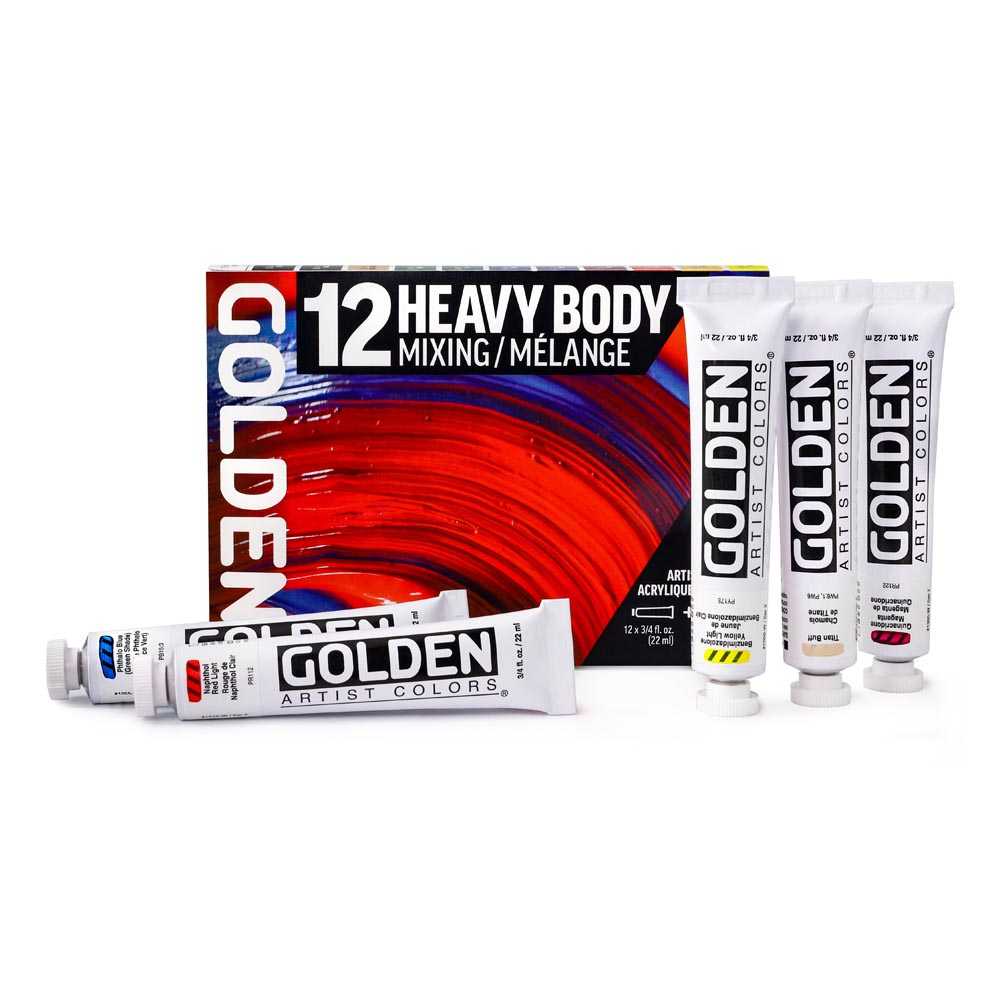 GOLDEN Heavy Body Mixing Acrylfarben-Set 12 x 22 ml
