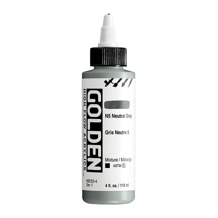 GOLDEN High Flow Acrylfarbe 118 ml – 8533 N5 Neutralgrau