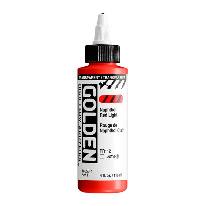 GOLDEN High Flow Acrylfarbe 118 ml – 8558 Transparentes Naphtholrot Hell