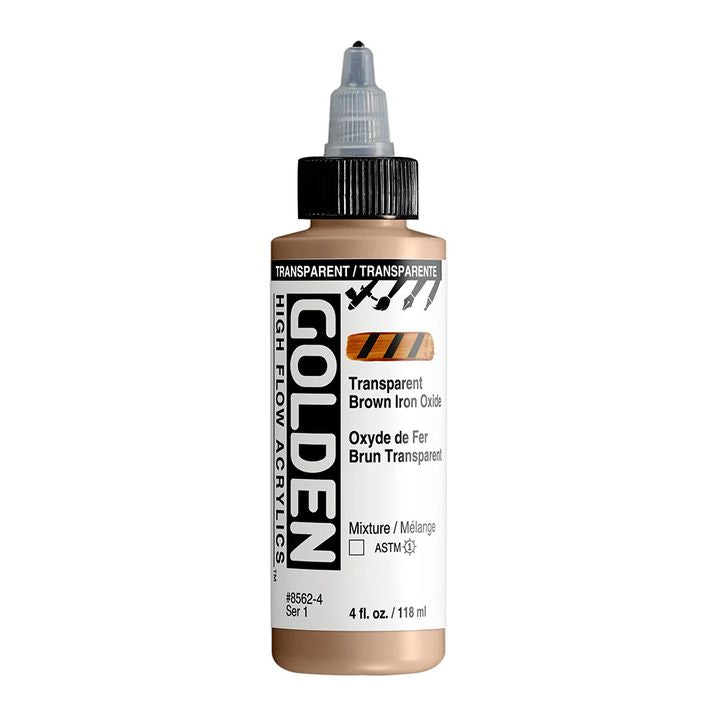 GOLDEN High Flow Acrylfarbe 118 ml – 8562 Transparent Eisenoxidbraun