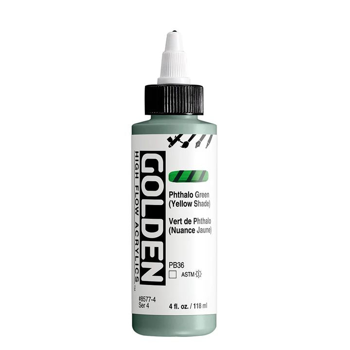 GOLDEN High Flow Acrylfarbe 118 ml – 8577 Phthalocyaningrün (Gelbstichig)