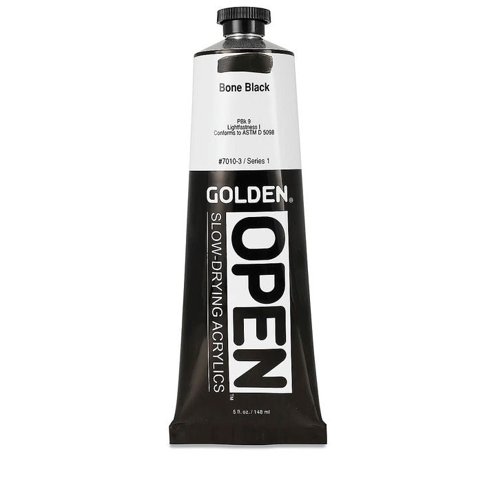 GOLDEN OPEN Slow-Drying Acrylfarbe 148 ml – 7010 Knochenschwarz
