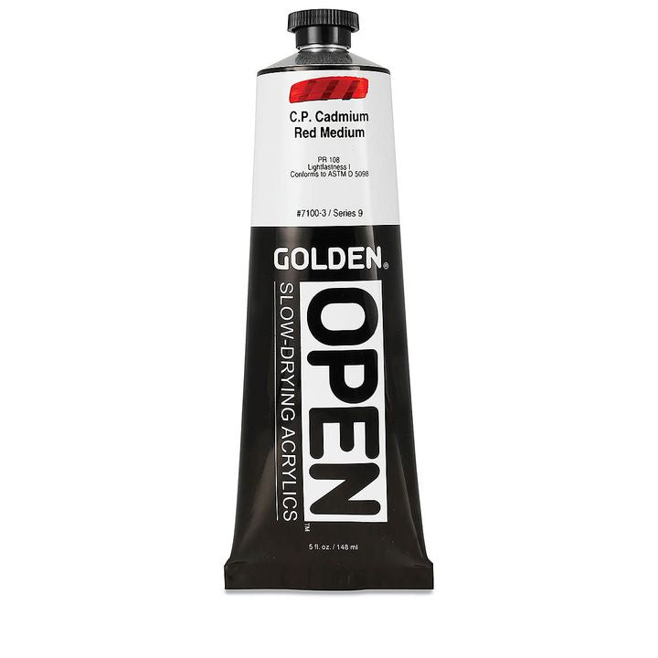 GOLDEN OPEN Slow-Drying Acrylfarbe 148 ml – 7100 Kadmiumrot Mittel