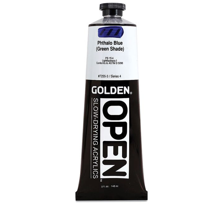 GOLDEN OPEN Slow-Drying Acrylfarbe 148 ml – 7255 Phthalocyaninblau (Grünstichig)