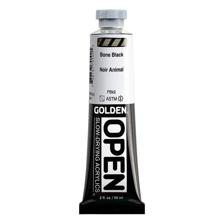 GOLDEN OPEN Slow-Drying Acrylfarbe 59 ml – 7010 Knochenschwarz