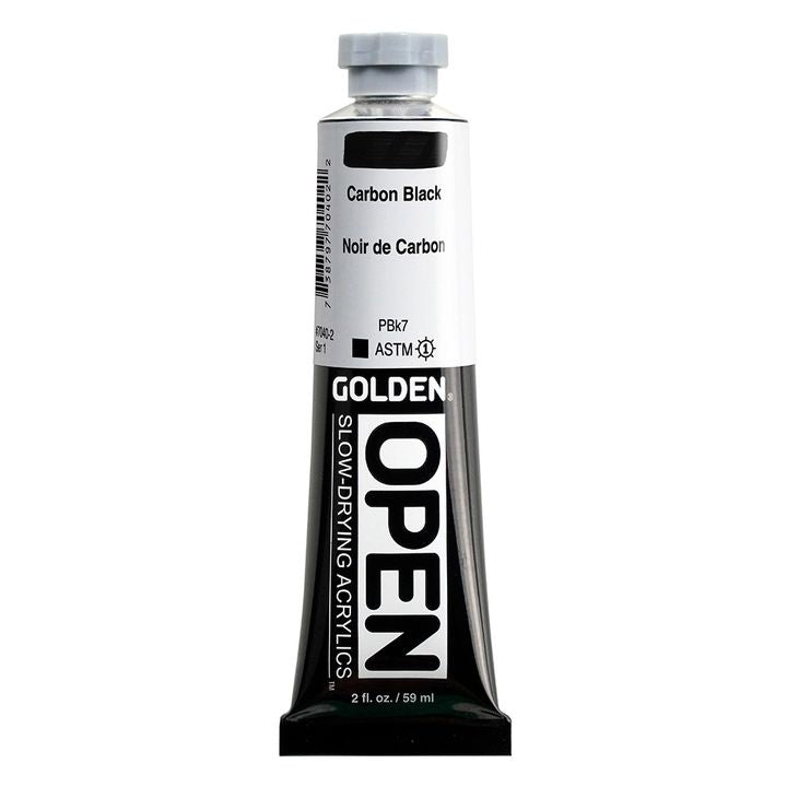 GOLDEN OPEN Slow-Drying Acrylfarbe 59 ml – 7040 Carbon Schwarz