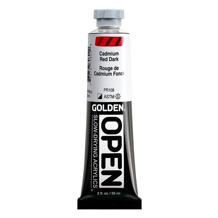 GOLDEN OPEN Slow-Drying Acrylfarbe 59 ml – 7080 Kadmiumrot dunkel