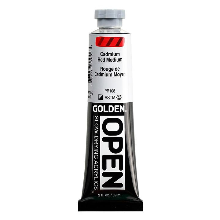 GOLDEN OPEN Slow-Drying Acrylfarbe 59 ml – 7100 Kadmiumrot Mittel