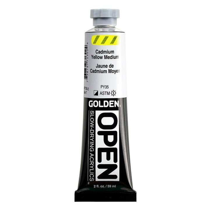 GOLDEN OPEN Slow-Drying Acrylfarbe 59 ml – 7130 Kadmium Gelb Mittel