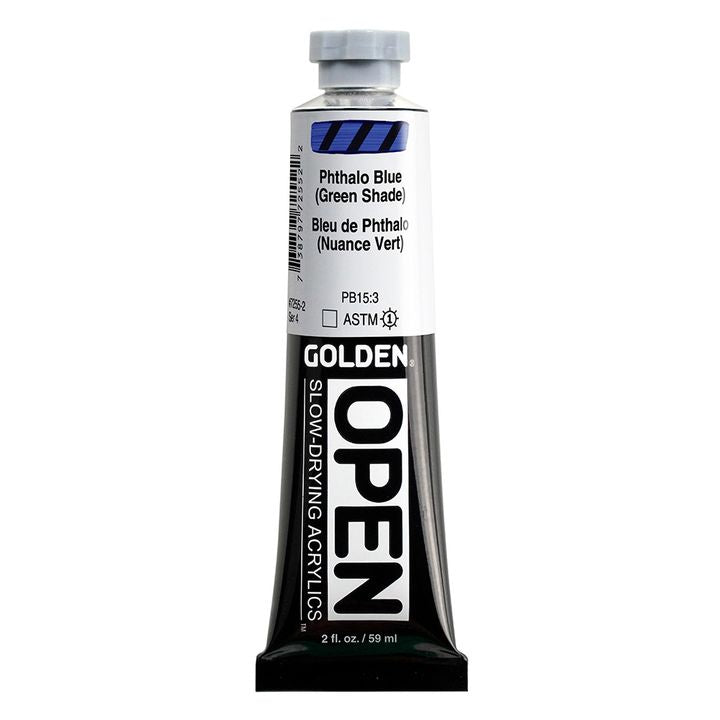 GOLDEN OPEN Slow-Drying Acrylfarbe 59 ml – 7255 Phthalocyaninblau (Grünstichig)