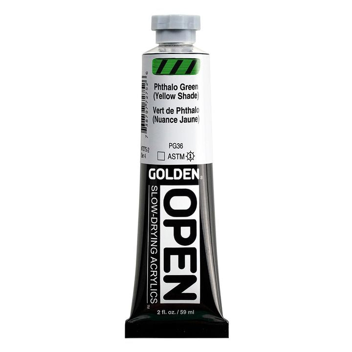 GOLDEN OPEN Slow-Drying Acrylfarbe 59 ml – 7275 Phthalocyaningrün (Gelbstich)
