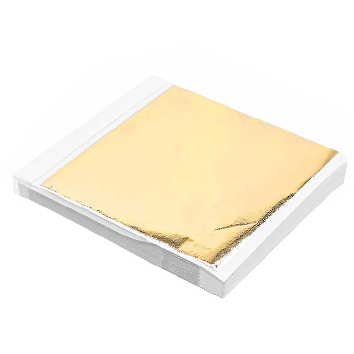 Goldmetallisches Blattgold zum Vergolden 14 x 13 cm 100 Blatt — Bild 3