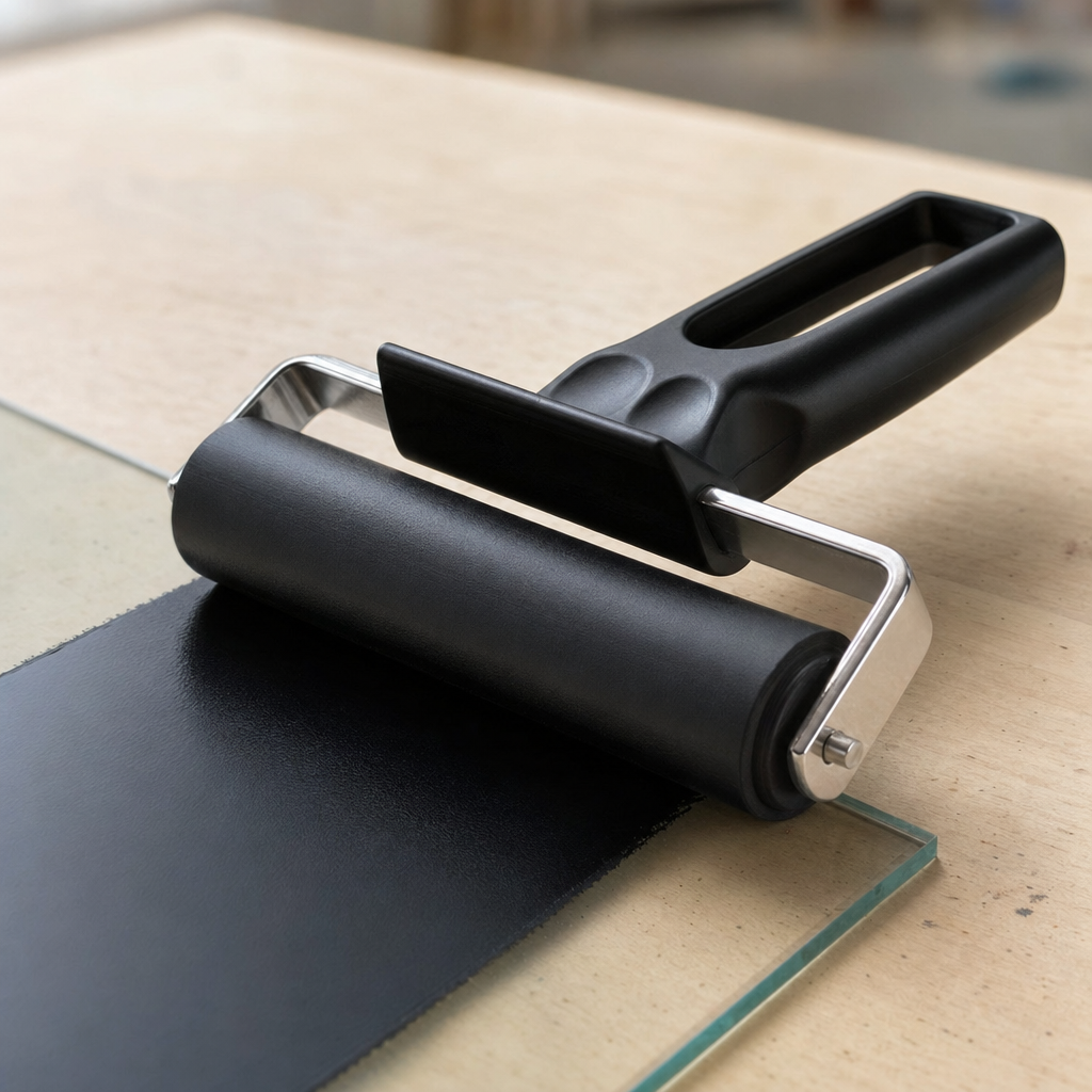 Grafikwalze für Linoldruck und Hochdruck, Breite 6 – 15 cm