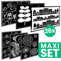 Großes Set von FOLK ART Malschablonen - 26 Stück in verschiedenen Größen — Bild 1