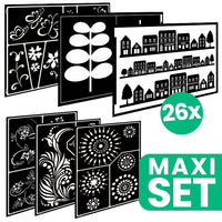 Großes Set von FOLK ART Malschablonen - 26 Stück in verschiedenen Größen — Bild 2