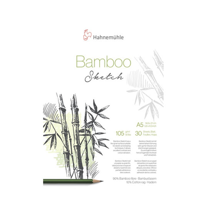 Hahnemühle Bamboo Sketch Skizzenblock aus Bambusfasern mit 105 g/m² Papiergewicht.
