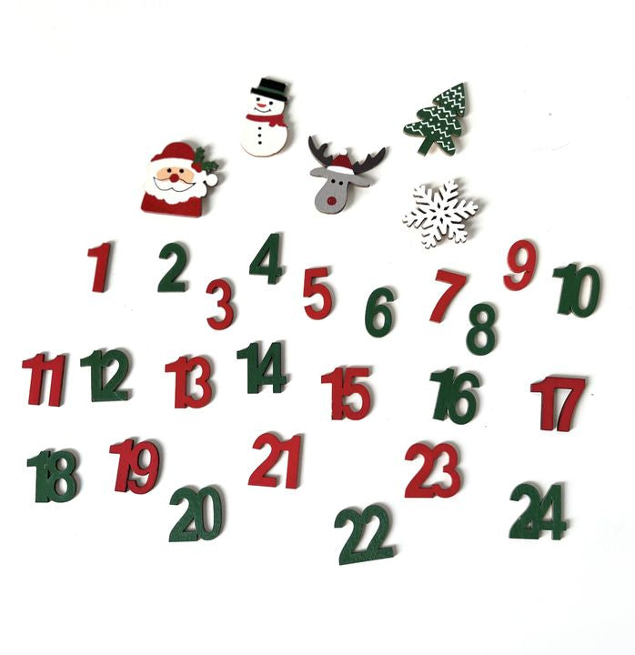 Hölzerne Adventskalender Dekorationen | 29 Stück — Bild 1
