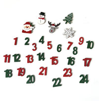 Hölzerne Adventskalender Dekorationen | 29 Stück — Bild 2