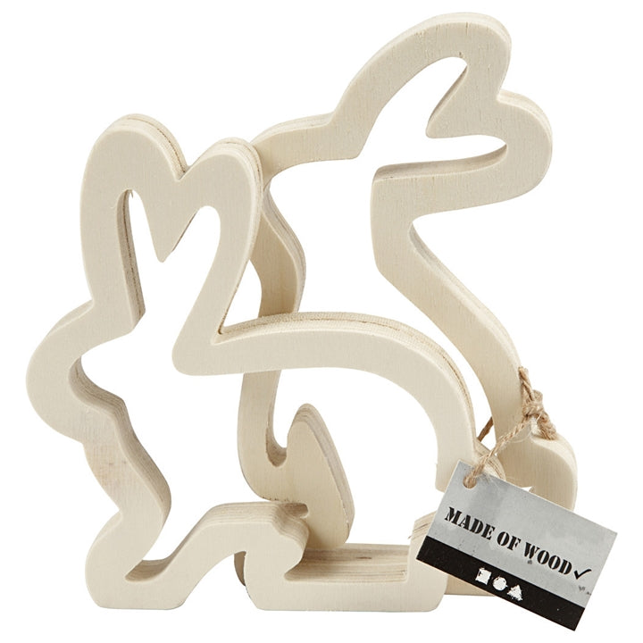 Hölzerne Hasen-Silhouetten — Bild 1