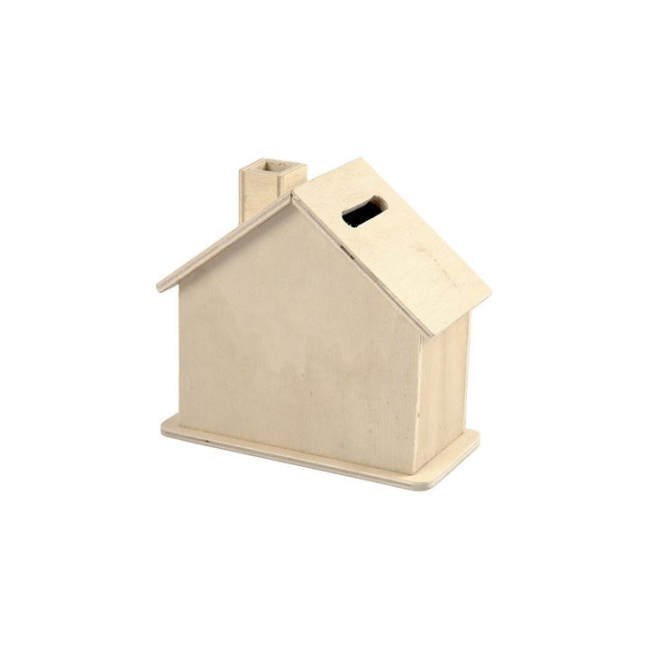 Hölzerne Spardose in Form eines Hauses — Bild 1