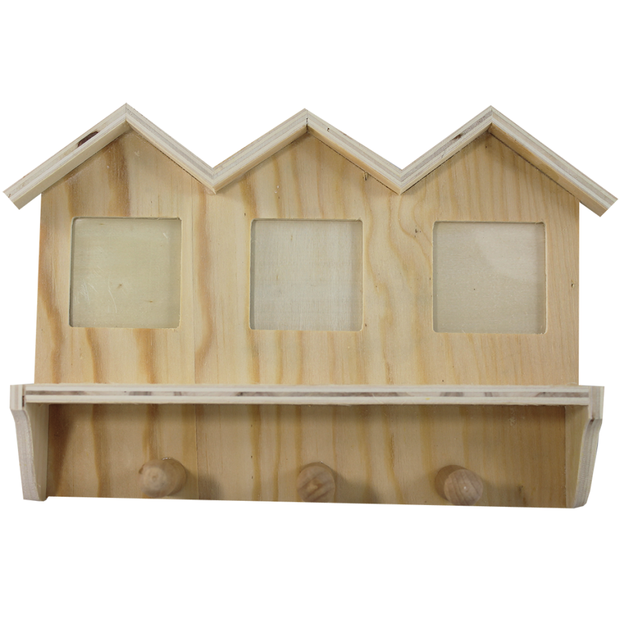 Holz-Schlüsselbrett in Hausform — Bild 2