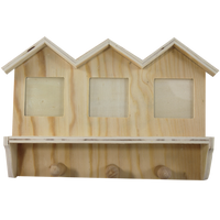 Holz-Schlüsselbrett in Hausform — Bild 1
