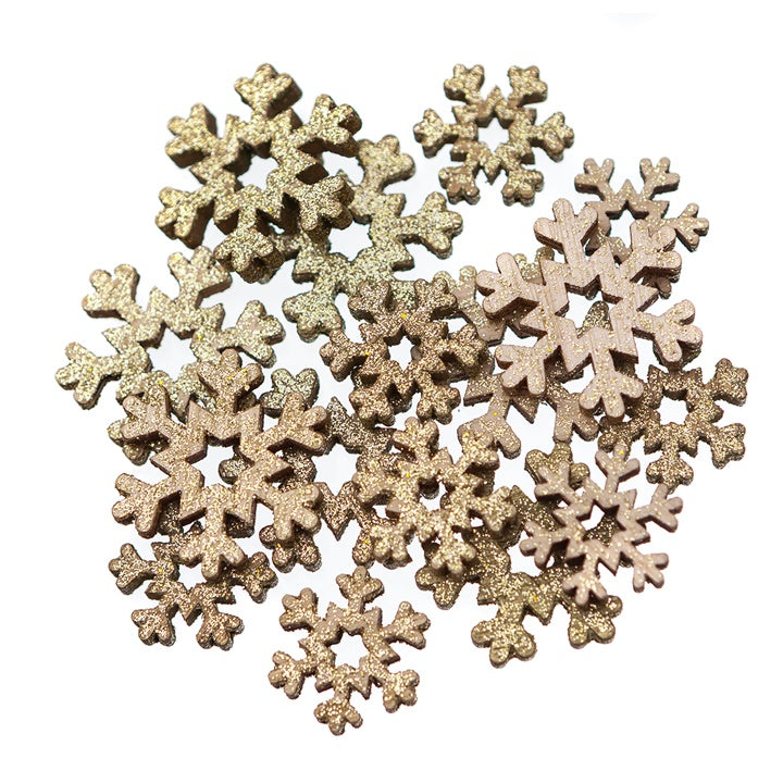 Holz Schneeflocke Dekorative Ornamente Set | verschiedene Farben — Bild 1