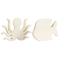 Holzfiguren Meeresbewohner - Oktopus und Fisch, 2 Stück — Bild 2