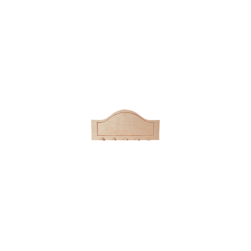 Holzkleiderhaken, geschwungen, Knöpfe 15,5 cm – groß ( 5 ) 13,5 x x 9