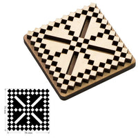 Holzstempel ROSA TALENT Nr. 2 Geometrie 7,5x7,5 cm — Bild 3