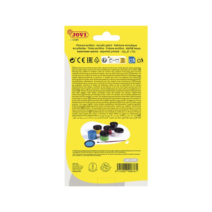 JOVI Acrylfarben-Set 6x35 ml + Pinsel — Bild 1