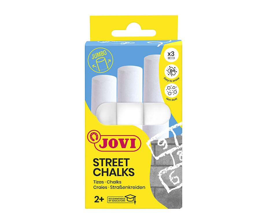 JOVI Straßenmalkreide Jumbo, 3 Stk., weiß