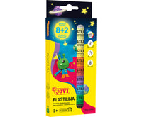 JOVI Glow natürliche Knete 10 x 15 g – 8 Farben + 2 nachtleuchtend