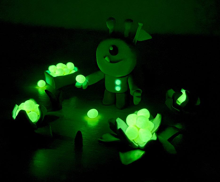 JOVI Glow natürliche Knete 10 x 15 g – 8 Farben + 2 nachtleuchtend