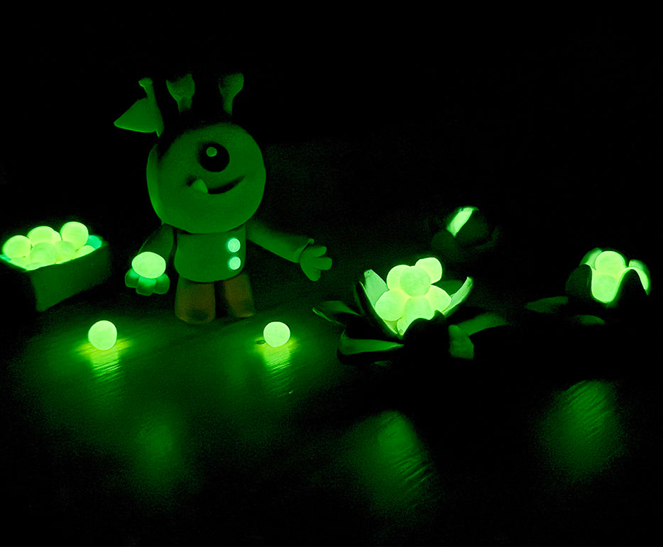 JOVI Glow natürliche Knete 10 x 15 g – 8 Farben + 2 nachtleuchtend