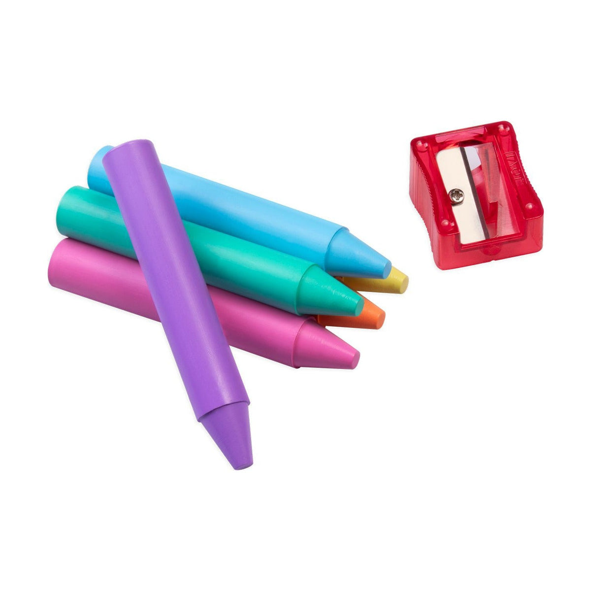 JOVI Jumbo runde Wachsmalstifte Pastellfarben 60 Stk Set mit Anspitzer