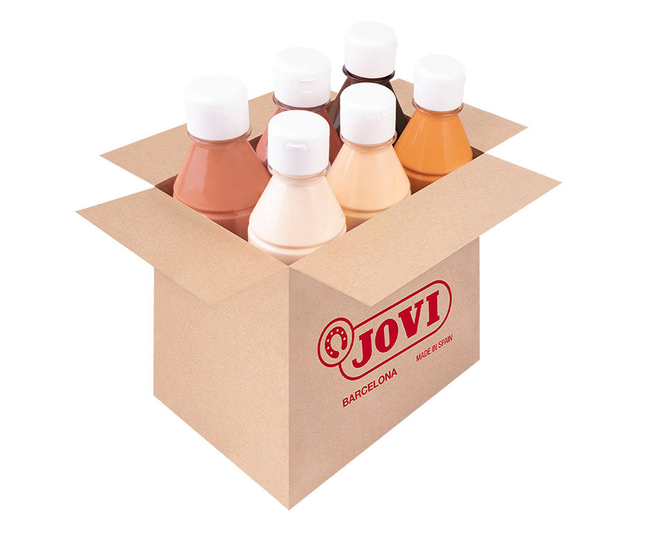 JOVI Kindermalfarben-Set flüssige Tempera 6 x 250 ml Hautfarben