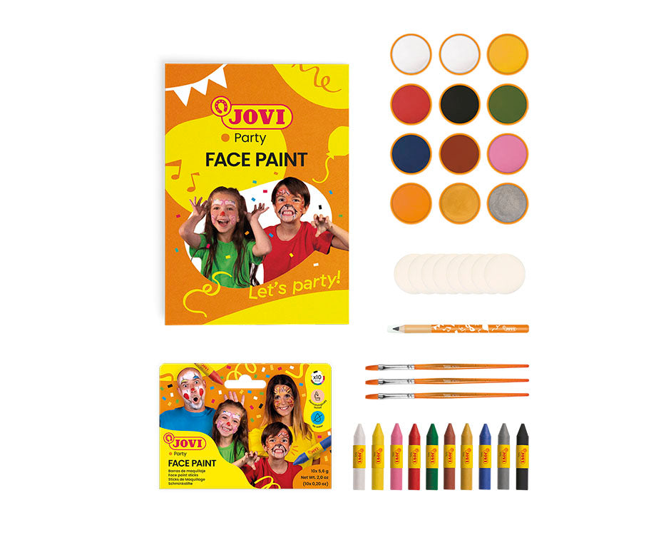 JOVI Kinderschminke Schulset 12 x 8 ml mit Zubehör