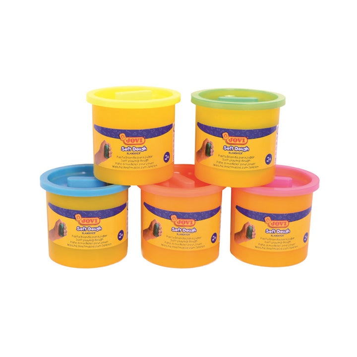 JOVI Knetmasse in Bechern BLANDIVER Neontöne 5 x 110 g — Bild 1