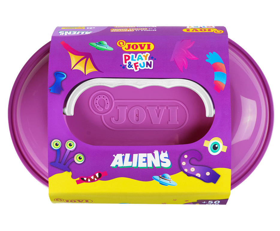 JOVI Play&Fun natürliche Knetmasse im Koffer Aliens - 50 tlg.