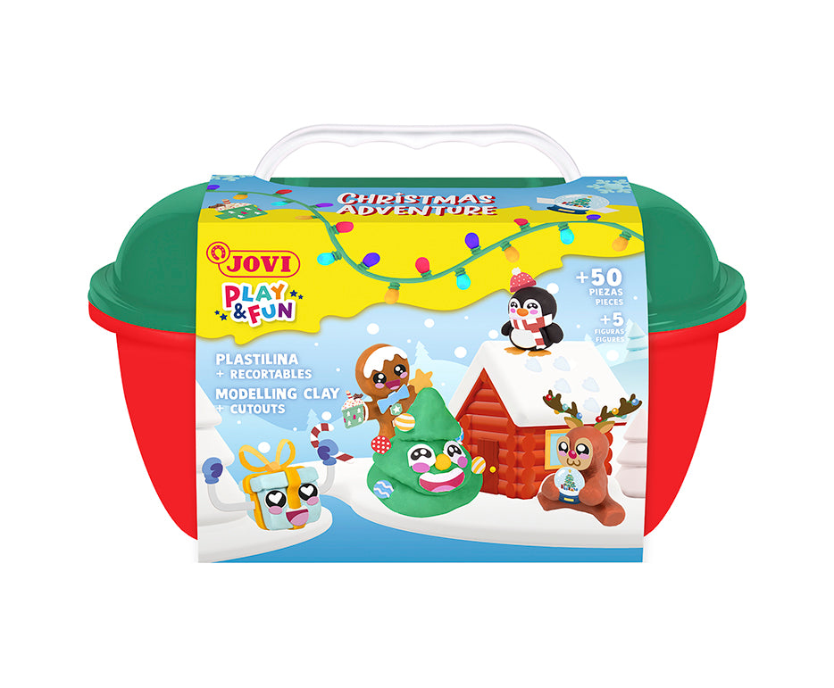 JOVI Play&Fun natürliche Knetmasse im Koffer Christmas Adventure
